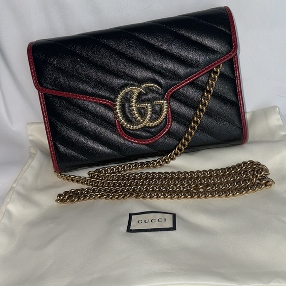 NWOT GUCCI MARMONT TORCHON WALLET ON CHAIN - Picture 6 of 7